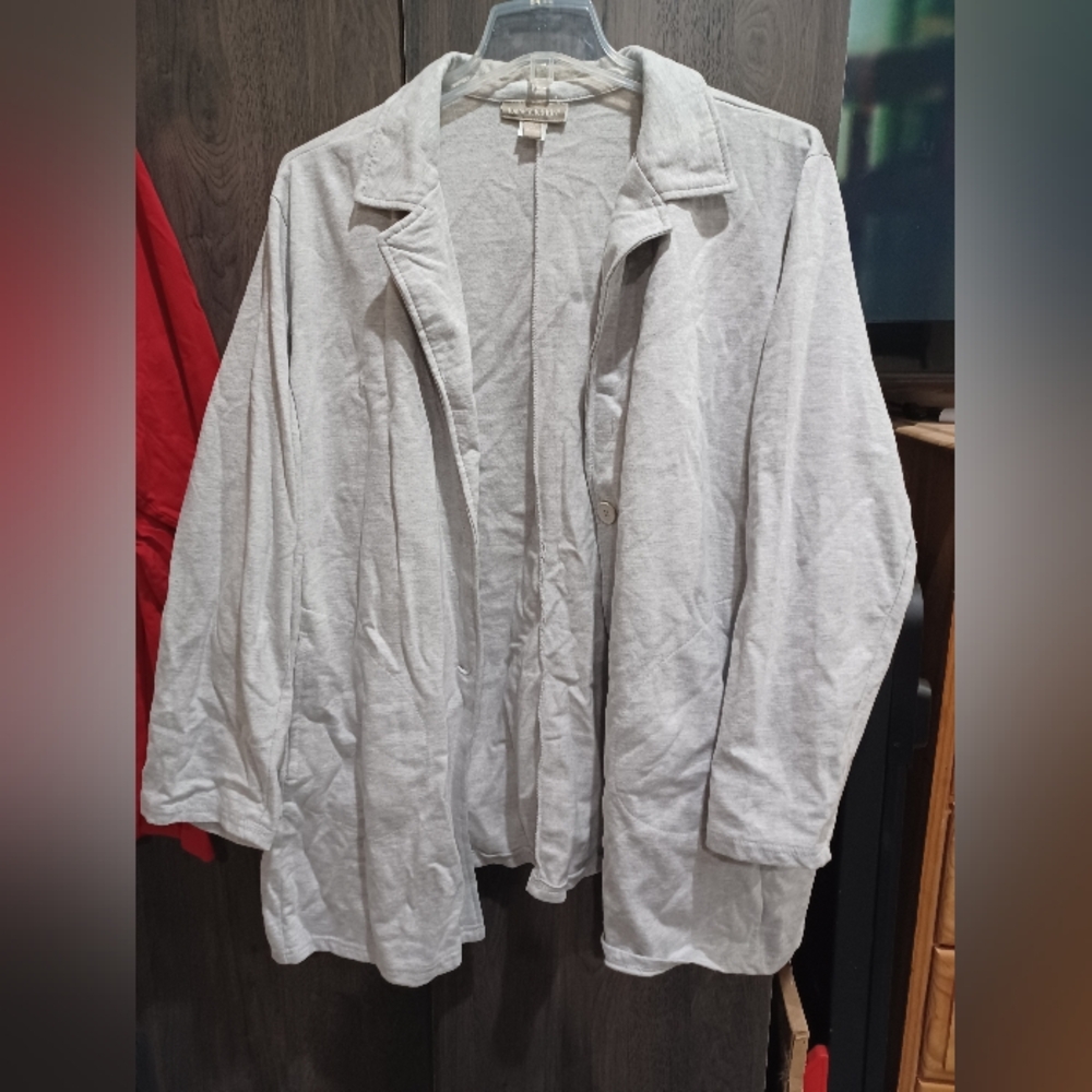 Woman Within Heather Gray Cardigan